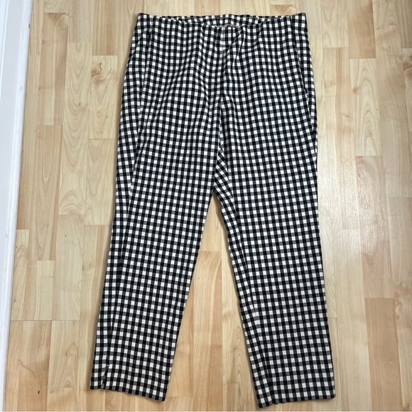 J.jill Women’s Essential Cotton Stretch Black & White Plaid Pants Size 14P - Picture 1 of 5